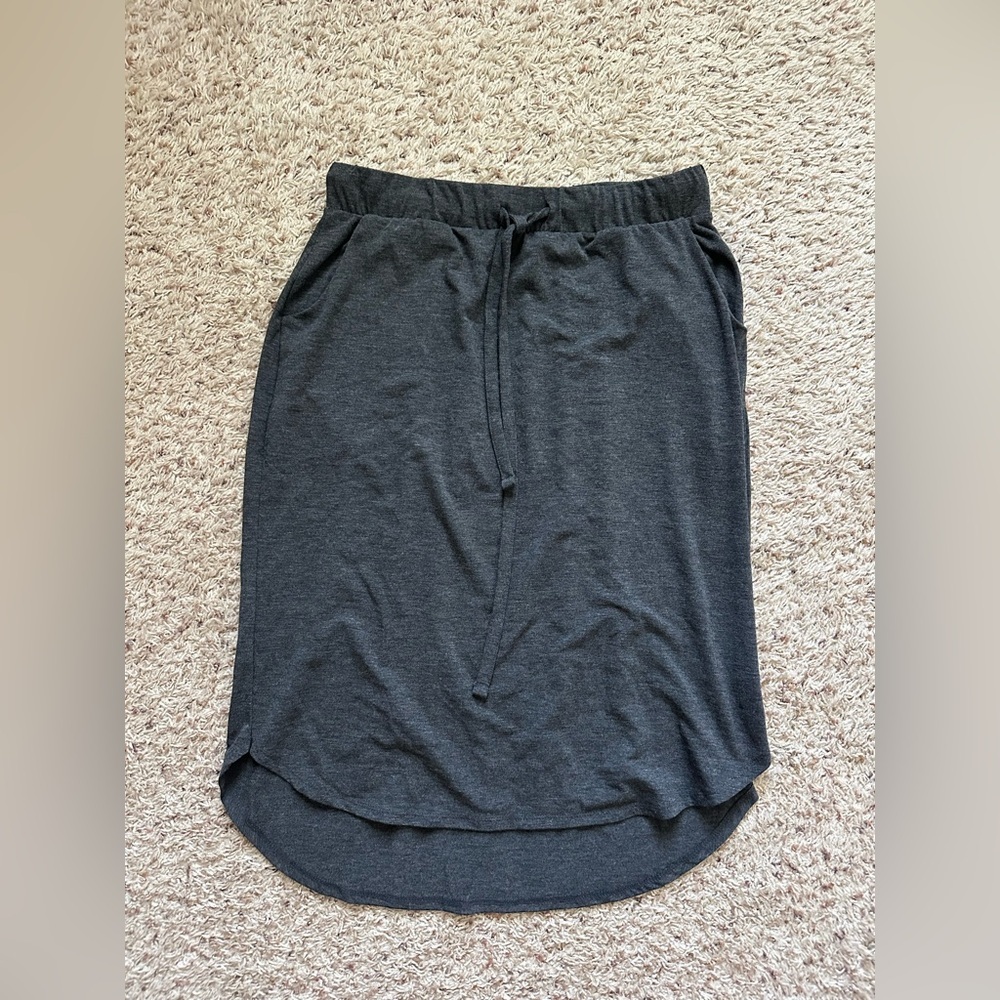 Azy Women’s Drawstring Midi Skirt Gray Size XL